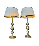 Pair of Mid Century Italian solid brass lamps 1970s