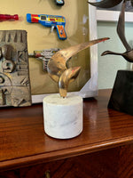 Mid century bronze sculpture abstract Italian mounted on circular Carrara marble base - 1960s