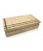 Mid century travertine jewellery box with gilt metal - Italian - 1970s