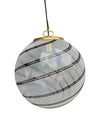 Mid Century ceiling light Venini Murano glass swirl with brass top fittings