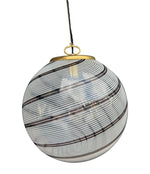 Mid Century ceiling light Venini Murano glass swirl with brass top fittings