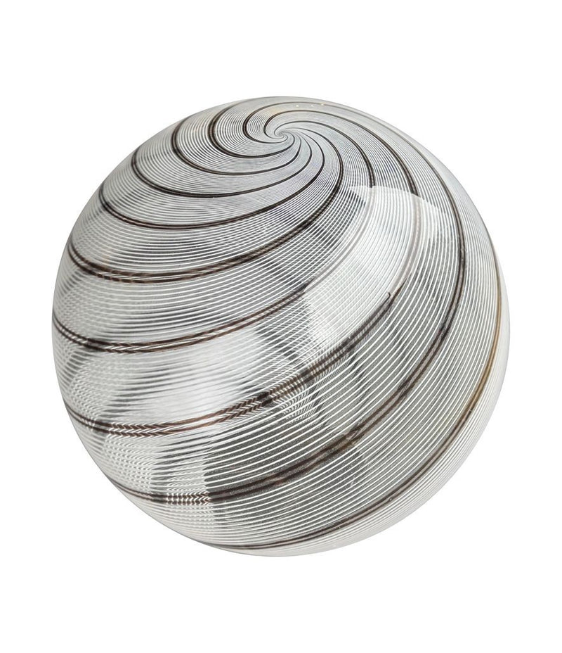 Mid Century ceiling light Venini Murano glass swirl with brass top fittings