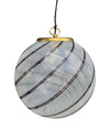 Mid Century ceiling light Venini Murano glass swirl with brass top fittings
