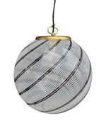 Mid Century ceiling light Venini Murano glass swirl with brass top fittings