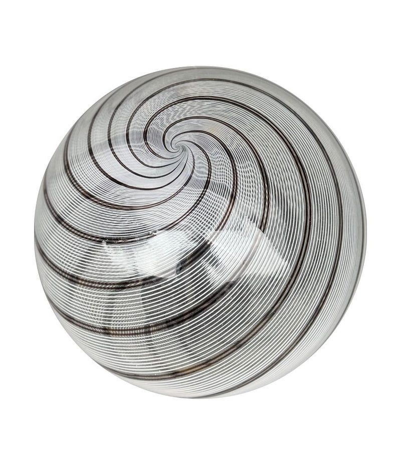Mid Century ceiling light Venini Murano glass swirl with brass top fittings