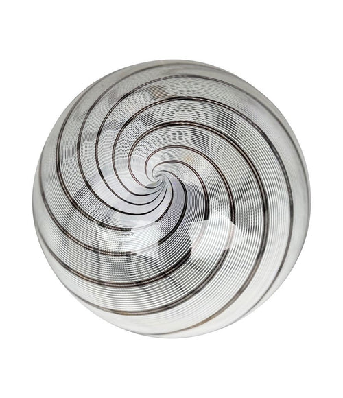 Mid Century ceiling light Venini Murano glass swirl with brass top fittings