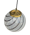Mid Century ceiling light Venini Murano glass swirl with brass top fittings