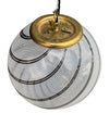 Mid Century ceiling light Venini Murano glass swirl with brass top fittings