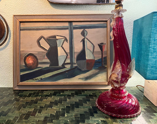 Mid Century still life painting by Harry Lennart Persson oil on board