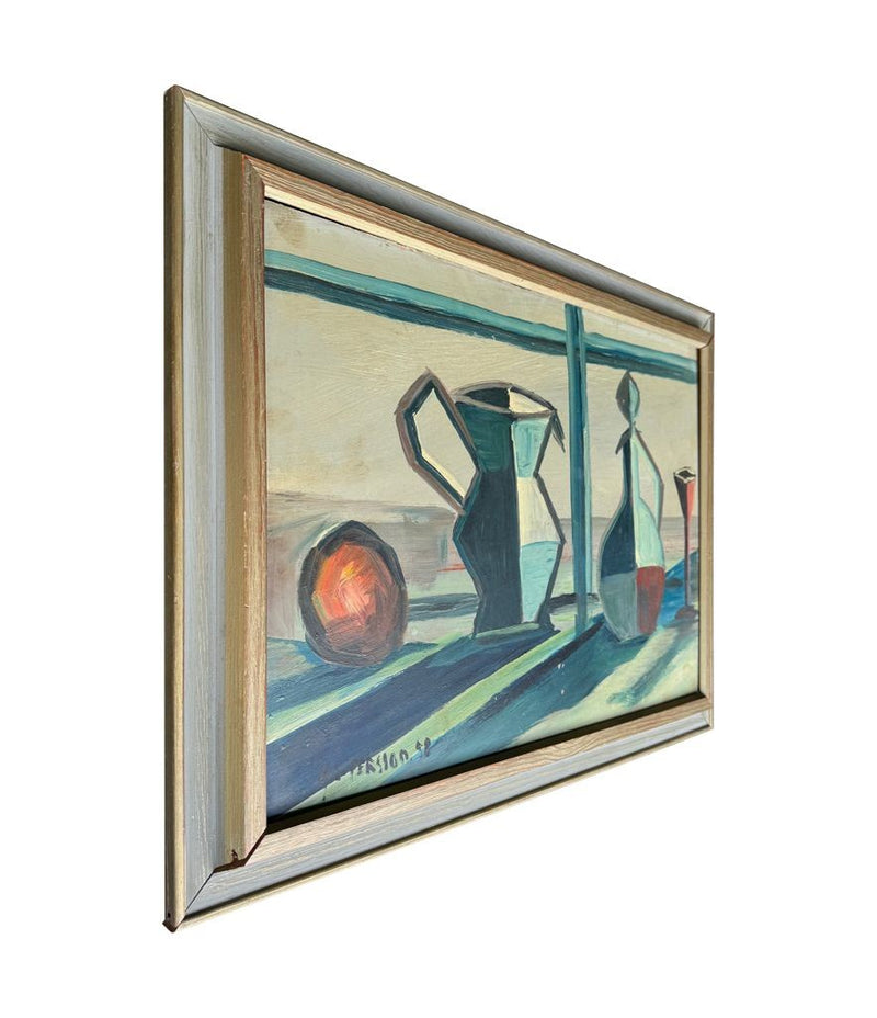 Mid Century still life painting by Harry Lennart Persson oil on board