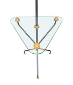 Mid century floor lamp black lacquer and brass tripod design with glass centre table - French - 1950s - Mid Century Lighting