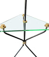 Mid century floor lamp black lacquer and brass tripod design with glass centre table - French - 1950s - Mid Century Lighting
