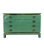 Mid century chest of drawers green lacquered by Guy Lefevre for Maison Jansen - 1970s - French - Mid Century Furniture London