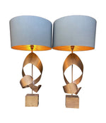 Mid Century Italian sculptural brass table lamps - 1970s