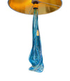 Mid Century Turquoise Murano Glass lamp Chambord Et Toso