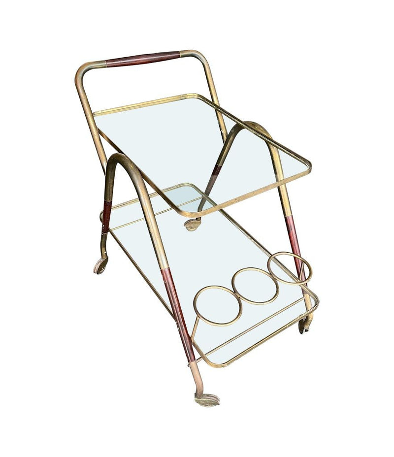 Mid Century Drinks Trolley brass and lacquered wood by Mid century bar trolley by Cesare Lacca - Italian