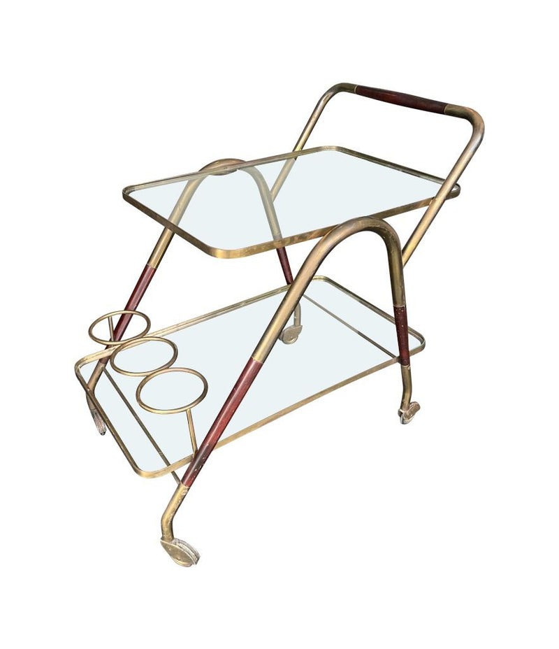 Mid Century Drinks Trolley brass and lacquered wood by Mid century bar trolley by Cesare Lacca - Italian