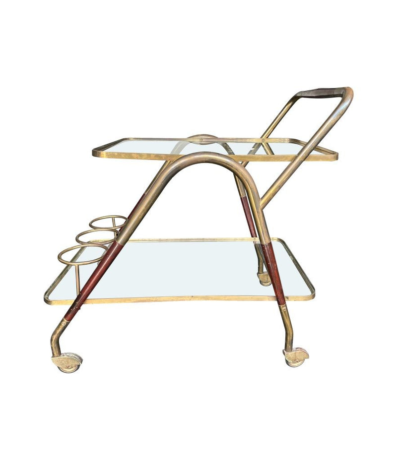 Mid Century Drinks Trolley brass and lacquered wood by Mid century bar trolley by Cesare Lacca - Italian