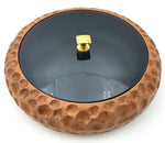 Mid century carved wooden and blue glass accessories box - Pietro Chiesa for Fontana Arte - 1950s