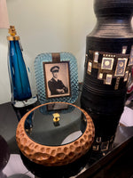 Mid century carved wooden and blue glass accessories box - Pietro Chiesa for Fontana Arte - 1950s