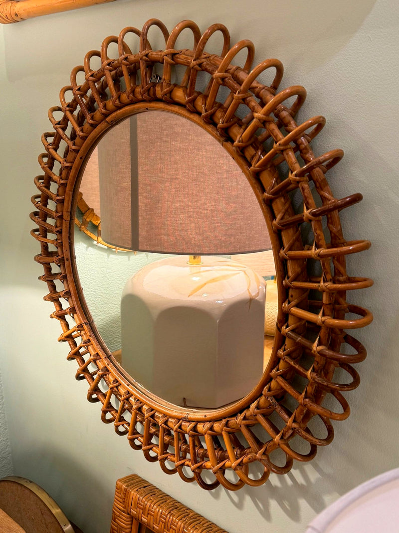 Mid century bamboo mirror by Franco Albini for Bonacina - French - 1970s