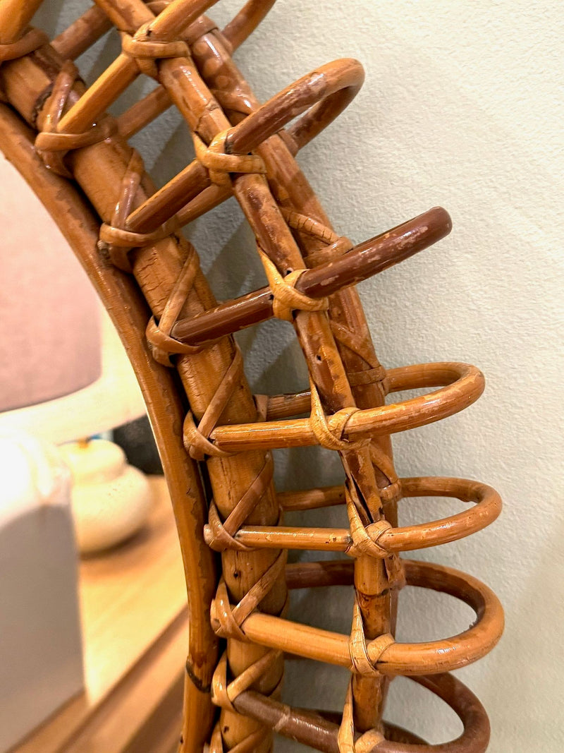 Mid century bamboo mirror by Franco Albini for Bonacina - French - 1970s