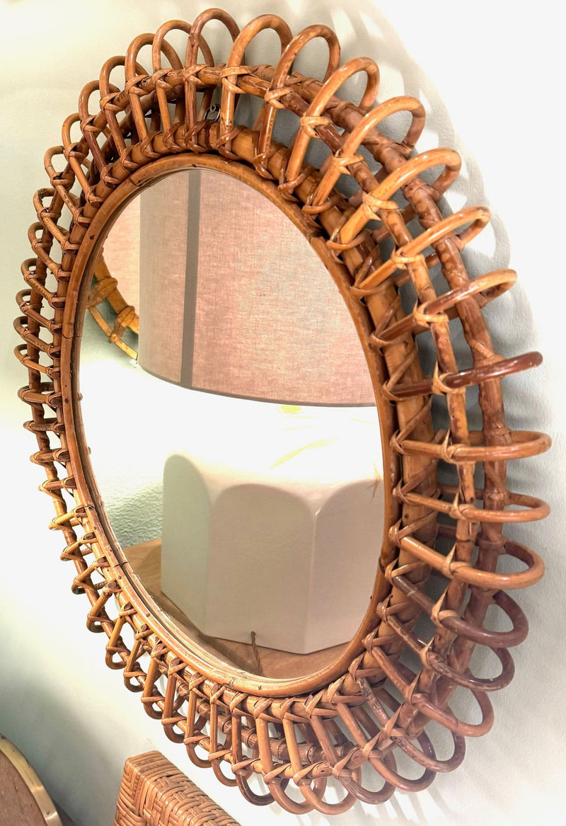 Mid century bamboo mirror by Franco Albini for Bonacina - French - 1970s