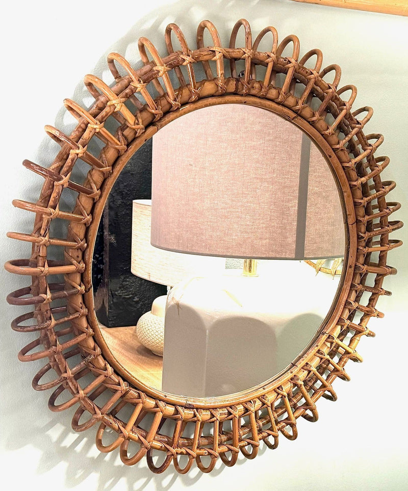 Mid century bamboo mirror by Franco Albini for Bonacina - French - 1970s