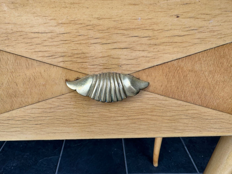 Mid century dressing table with mirror in satin wood - Italian - 1940s