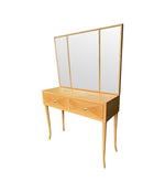 Mid century dressing table with mirror in satin wood - Italian - 1940s