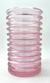 Mid century vase Murano glass pink ribbed Onda by Sergio Asti for Amolfo Cambio 1970s
