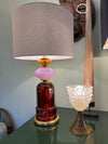Mid Century glass table lamps by Barovier & Toso rostata glass ad brass 1950s