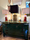 Mid Century glass table lamps by Barovier & Toso rostata glass ad brass 1950s