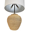Mid century table lamps Italian riviera woven rope with bronze fittings 1950s - Mid century table lamps