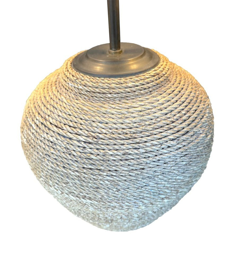 Mid century table lamps Italian riviera woven rope with bronze fittings 1950s - Mid century table lamps