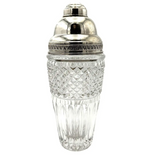 An Italian 1940s crystal and silver cocktail shaker by Florentine silversmith Italo Gori