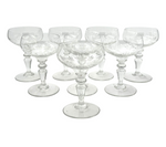 A set of eight 1930s Val St Lambert crystal glasses with etched stars