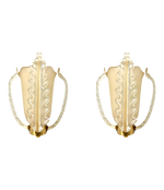 A wonderful pair of 1950s Murano glass and brass wall sconces by Barovier and Toso