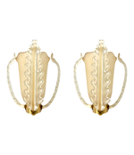 A wonderful pair of 1950s Murano glass and brass wall sconces by Barovier and Toso