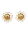 A pair of large 1950s Spanish sunburst wrought iron wall sconces