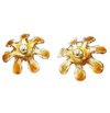 Five Italian 1970s Murano glass flower wall scones by Mazzega