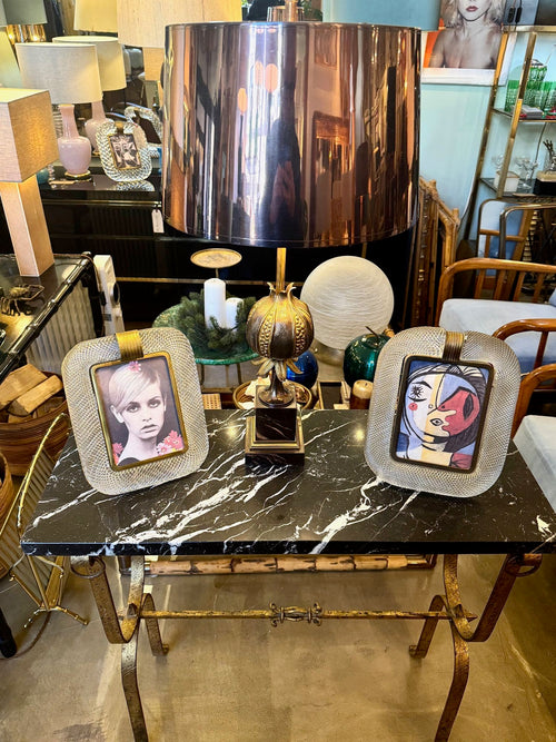 Mid century console table gilt wrought iron with Nero Marquina marble top - Spanish - 1950s - Mid Century Furniture