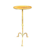 Mid century side table martini table gilt wrought iron 1950s Spanish
