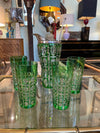 Mid Century cocktail set - wilhelm wolff - green crystal