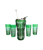 Mid Century cocktail set - wilhelm wolff - green crystal