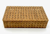 Mid century woven rattan boxes Gabriella Crespi Style Italian 1970s Lucite