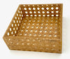 Mid century woven rattan boxes Gabriella Crespi Style Italian 1970s Lucite