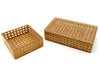 Mid century woven rattan boxes Gabriella Crespi Style Italian 1970s Lucite