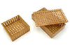 Mid century woven rattan boxes Gabriella Crespi Style Italian 1970s Lucite