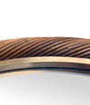 A large oval Italian 1970s twisted rattan and brass mirror in the style of Gabriella Crespi